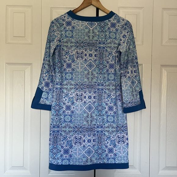 Women’s Aqua Et Sol Swim Tunic Dress Blue White Size Medium - Picture 4 of 4